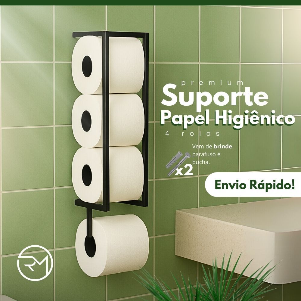 Suporte Porta Papel Higiênico Parede Preto Texturizado em Oferta na Shopee
