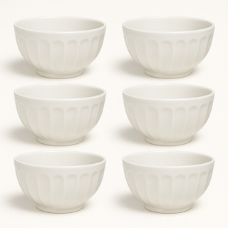 Kit Cumbuca Canelada Tigela Porcelana Branca 310ml Caldos & Sopas Petiscos Sobremesas em Oferta na Shopee