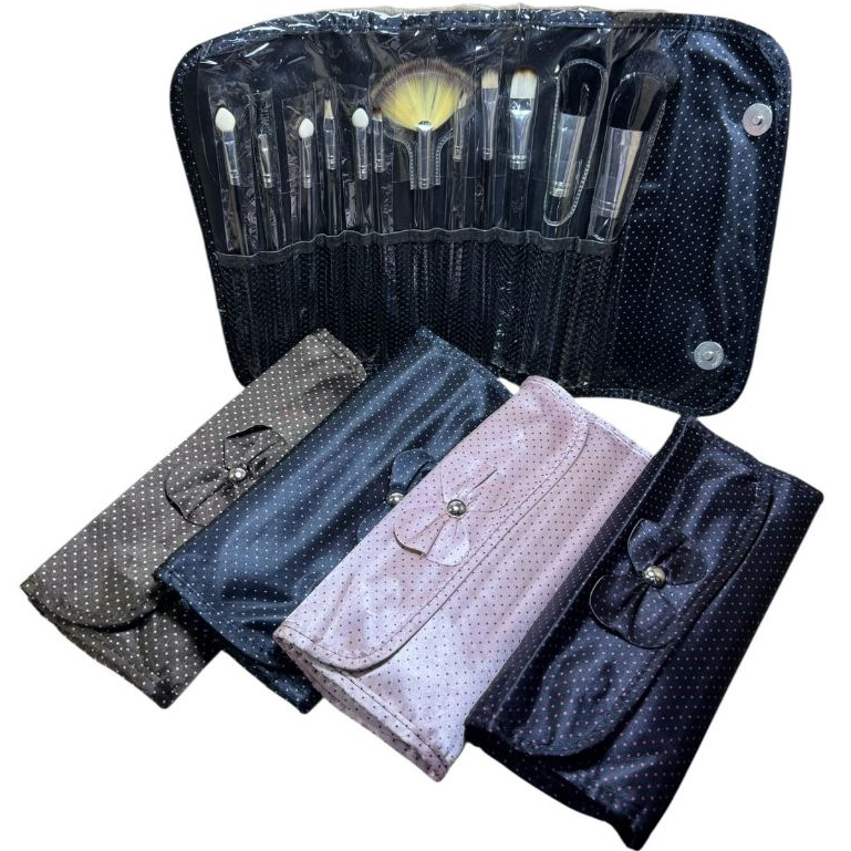 Conjunto De12 Pinceis De Maquiagem Com Estojo Organizador