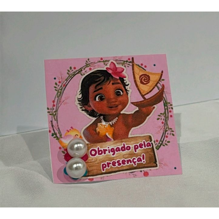 Kit brinco de perola 20/ 30/50/100 tema moana baby moana lembrancinha aniversario em Oferta na Shopee