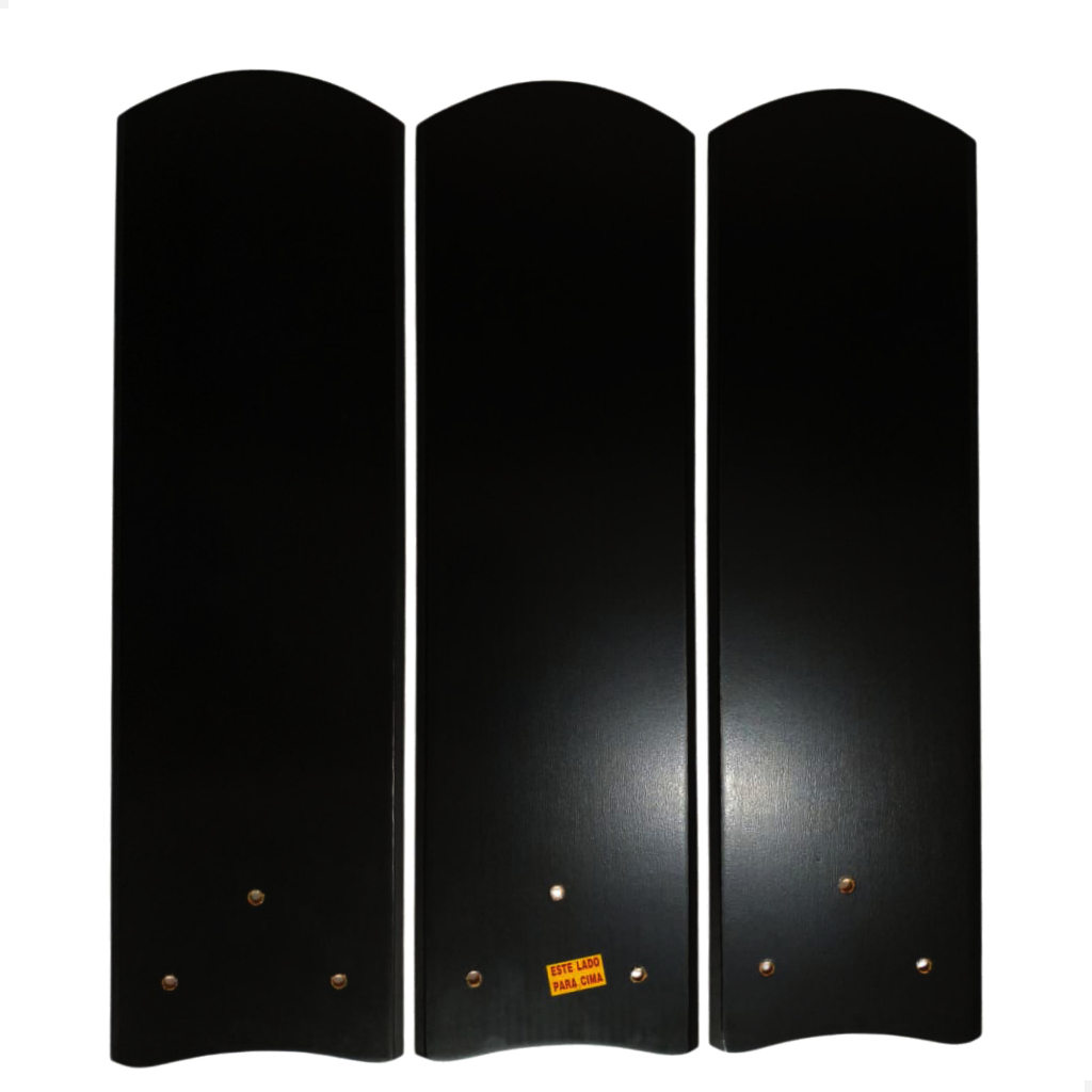 Conjunto 3 Hélices Pá Ventilador De Teto Ventisol Preto mdf Wind Light fenix sunny aires petit