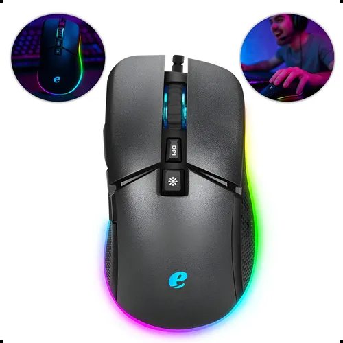 Mouse Gamer Óptico Acer Emw130 7200dpi Led Rgb 7 Botões Com Fio Usb
