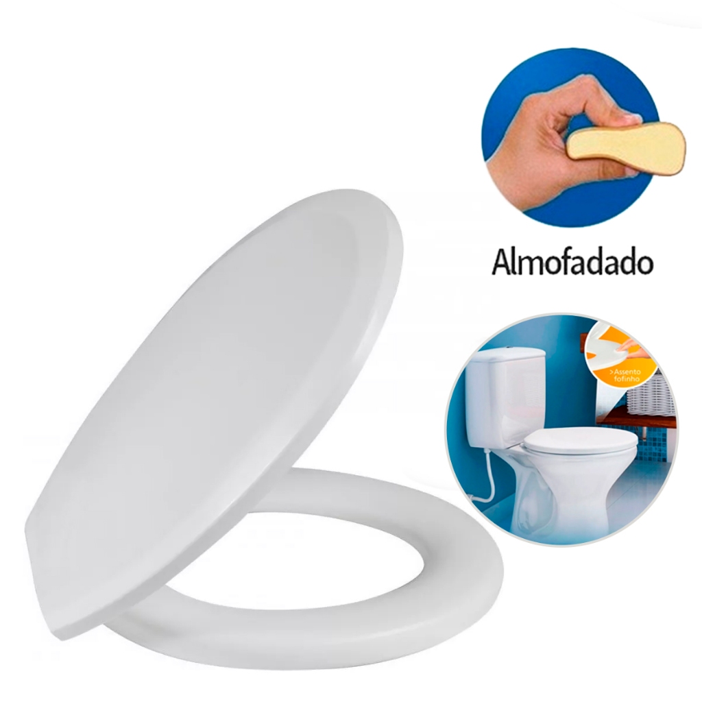 Assento Sanitário Almofadado Modelo PLUS SLIM Oval OLIVER HOME