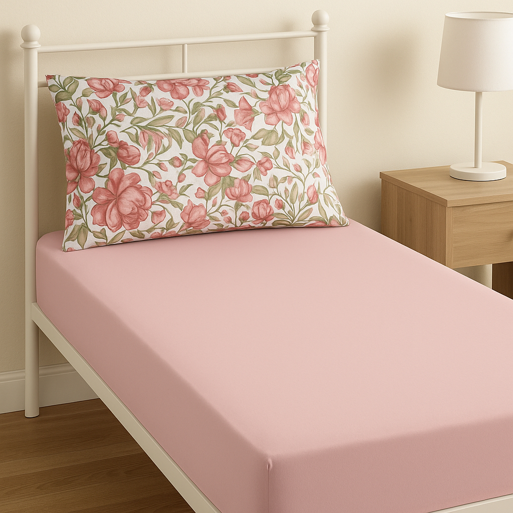 Jogo de Lençol Malha 200 Fios Solteiro 100% Algodão C/ 02 Peças Jogo de Cama Malha