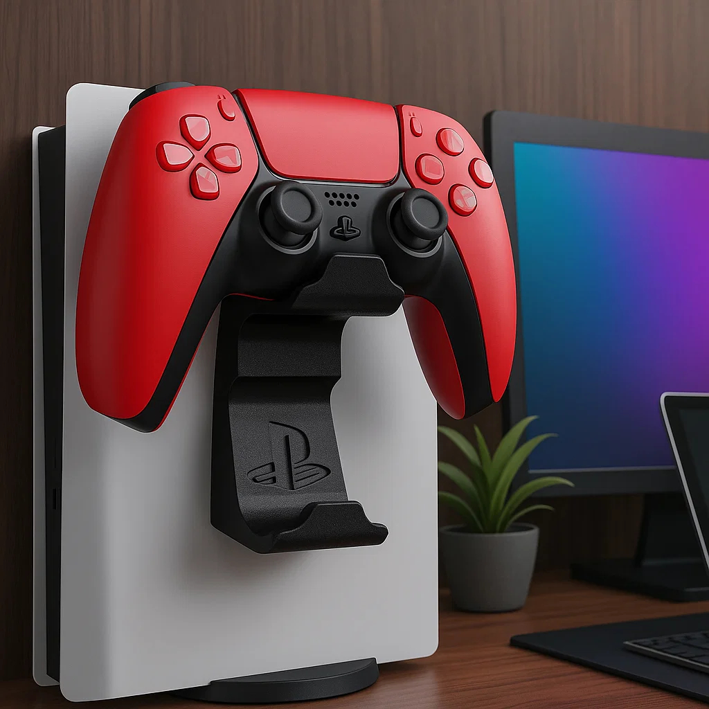 Suporte Organizador Controles PS5 Mesa Gamer Moderno Útil Prático Funcional Estável Acessório Estilo Presente Setup