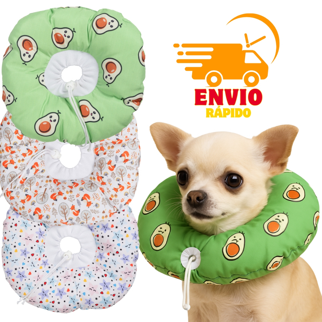 Colar Elizabetano Ajustável Macio Gatos E Cães Pós Cirúrgico Tamanho P M e G