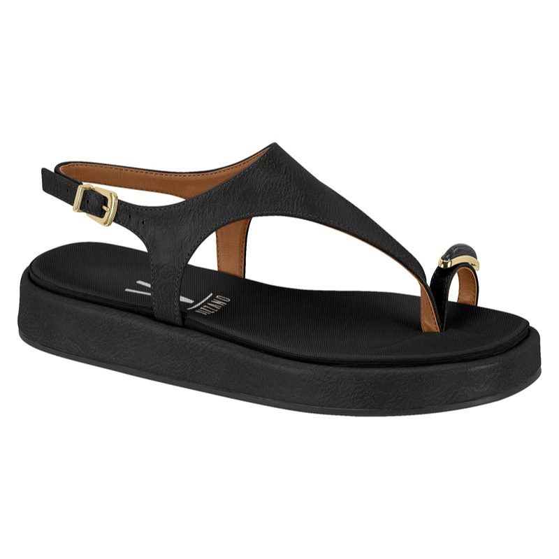 Vizzano Sandalia Feminina Papete de Anel Pedra Original Preto Branco Off Mocca Verde Luna