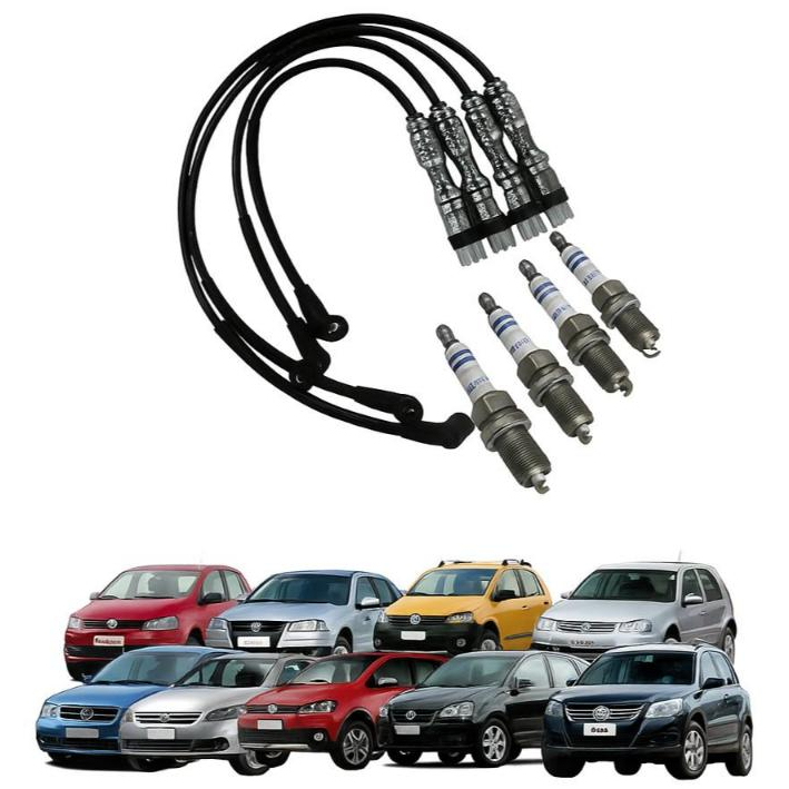Jogo Cabos e Velas Gol Voyage Crossfox Spacefox Saveiro G4 G5 G6 Fox Polo 1.0 8v 1.6 8v Golf Audi A3 STV25