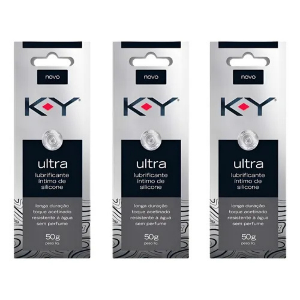 Kit com 3 Gel Lubrificante Íntimo Ky Ultra 50g Silicone Premium em Oferta na Shopee