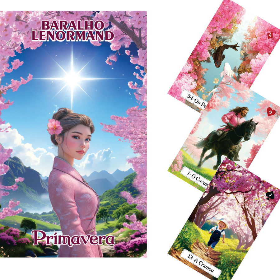 Baralho Lenormand Cigano Primavera Rosas Com 36 Cartas Mais Acompanhamento De Manual