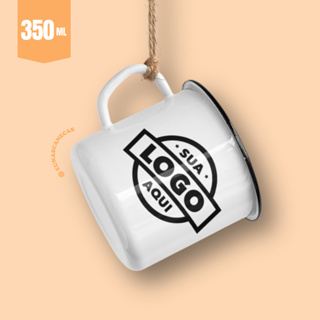 Caneca Esmaltada  Personalizada 350ml - Sua logo aqui. em Oferta na Shopee