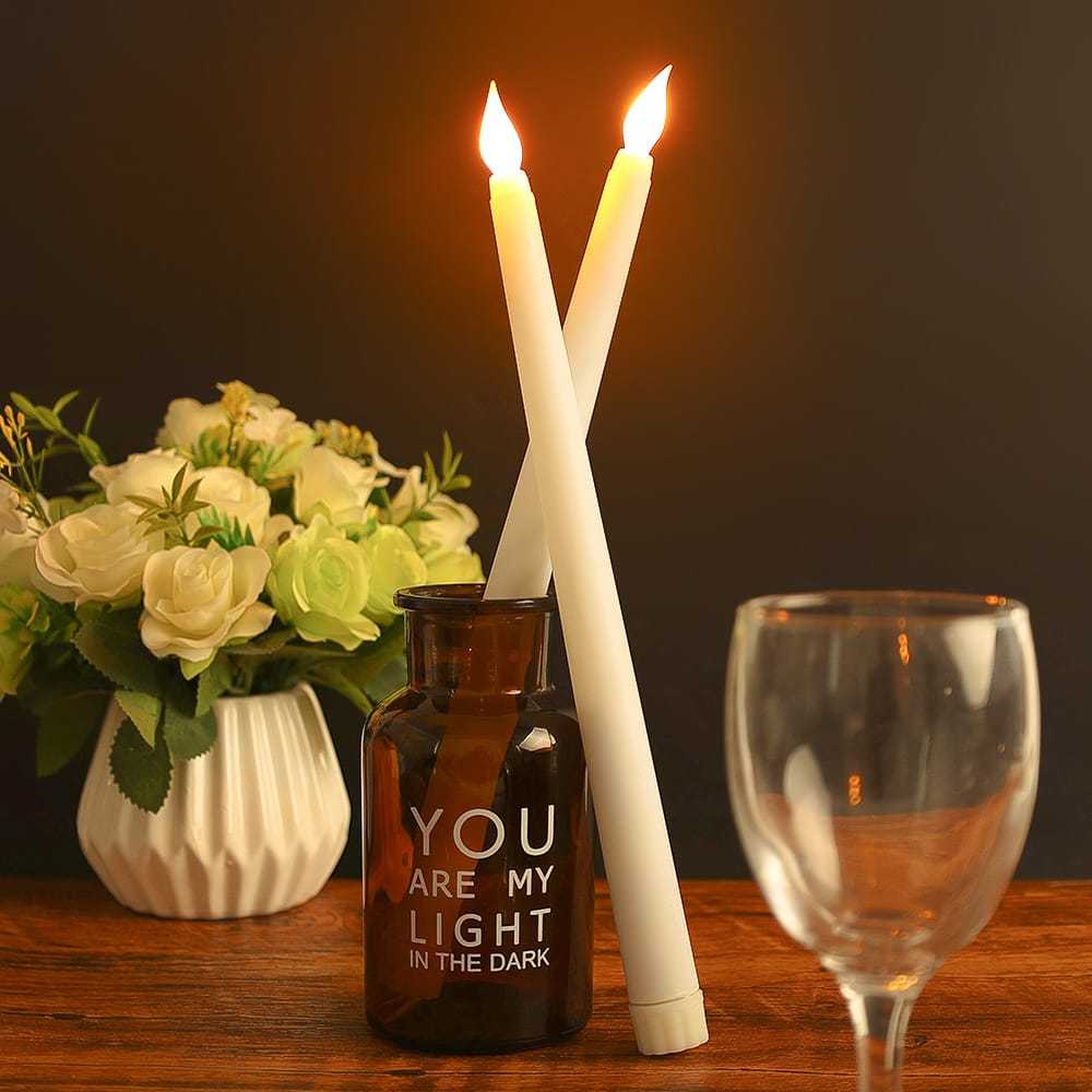 Kit 2/6/10 Velas Cônicas de LED 3D Sem Chama, Decorativa para Casa, Festas, Natal 8200 em Oferta na Shopee