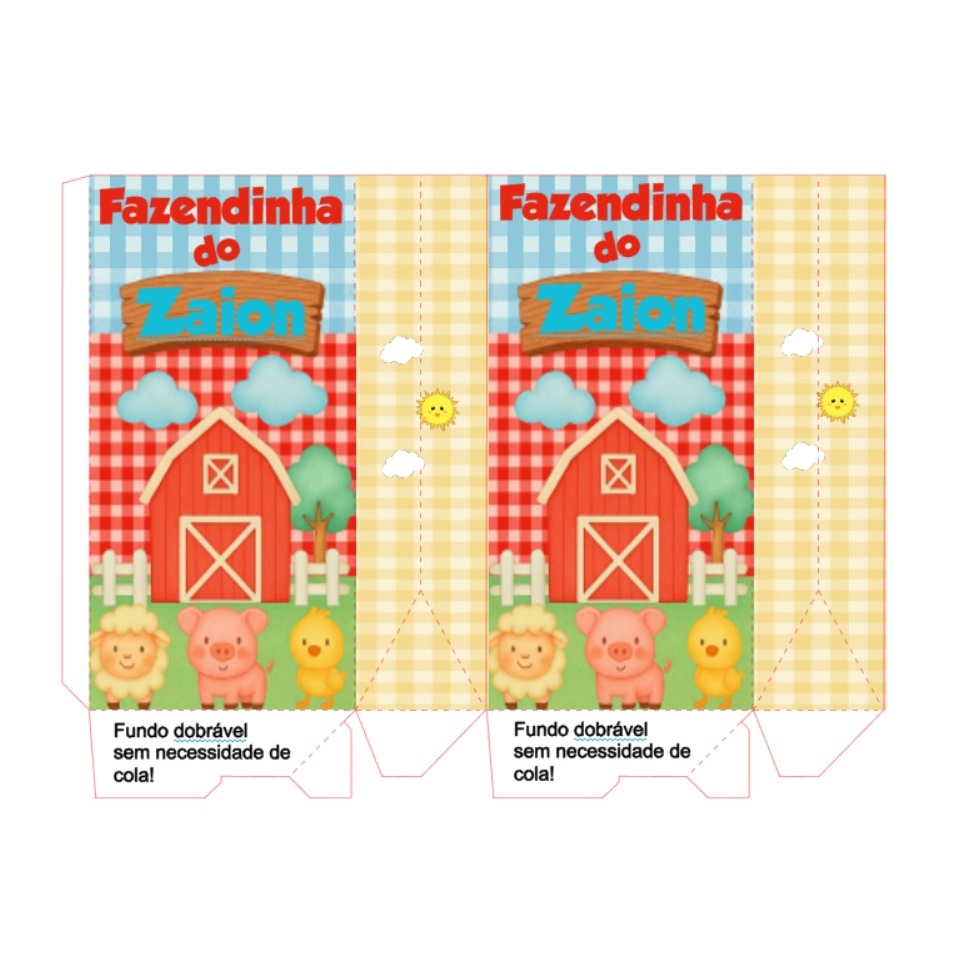 Sacolinha personalizada Fazendinha PEGUE E MONTE | kit festa sacolinha surpresa lembrancinha de aniversário fazendinha