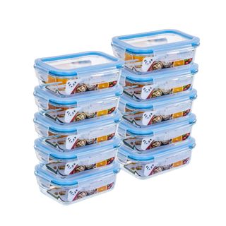 Potes Herméticos Porta Mantimentos Vidro Retangular Kit 3 4 5 6 10 12 Un 370 640 1040ml Marmita GP Home