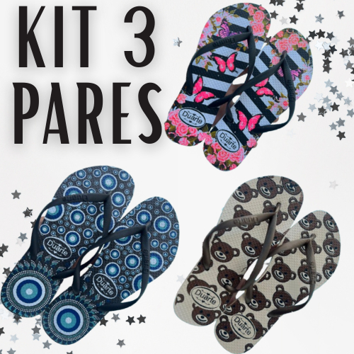 Kit 3 Pares de Chinelo Feminino Adulto Confortavel Mais Vendidos