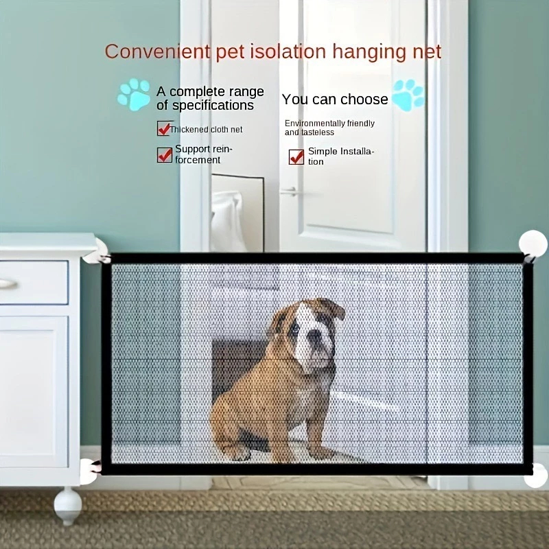 Cerca para Cães e Gatos Tela de Proteção para Portas Removível Premium Pet