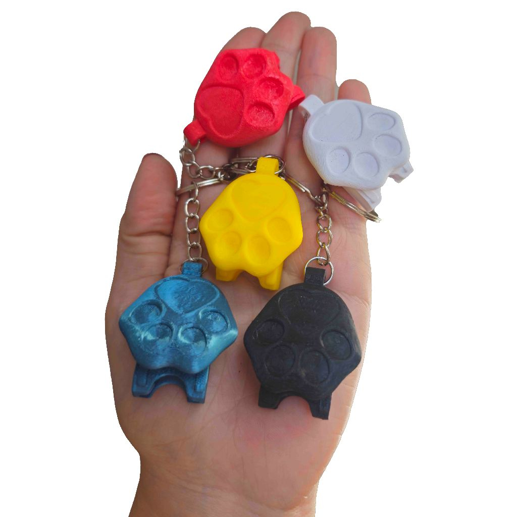 Kit 5 Lembrancinha Brinde Acessório Chaveiro Abridor de Lata Colorido Pata de Gato Impressão 3D