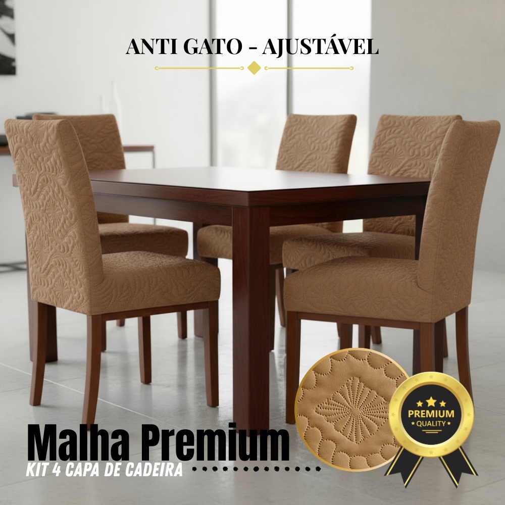 Kit 4 Capas de Cadeira Prime Matelada Cozinha  Luxo Casa Elástica Mesa de Jantar Decoração em Oferta na Shopee