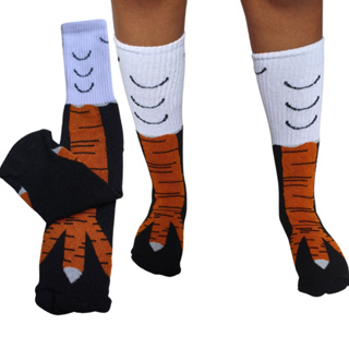 Meia Cano Alto Algodão Estampa Pé de Galinha Pernas Frango Divertida e Engraçada Unissex Meia Maluca em Oferta na Shopee