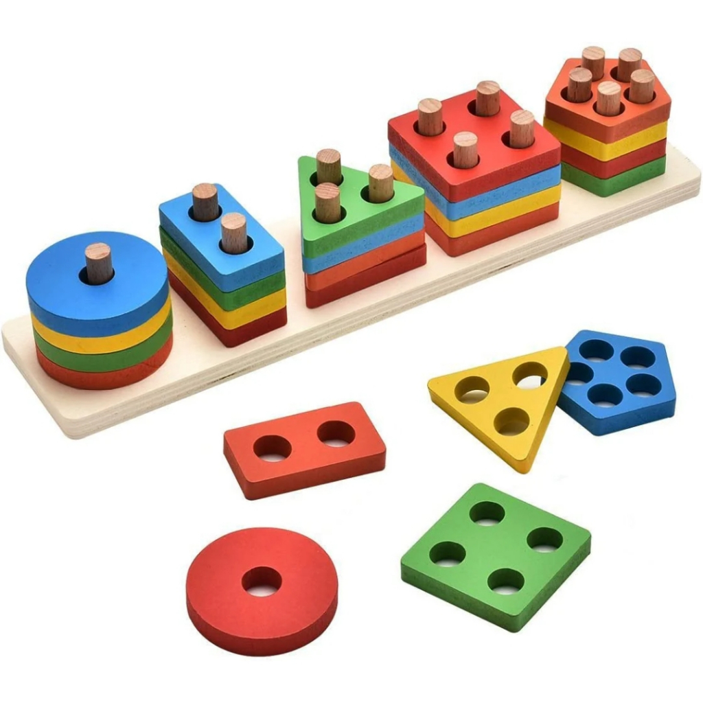 Brinquedo de Encaixar Educativo Didático Infantil Madeira Montar