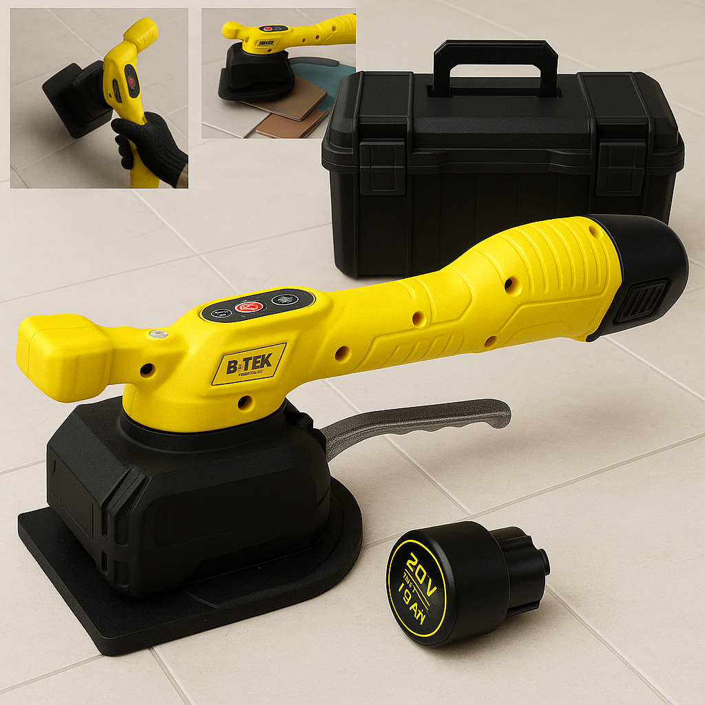 Maquina de assentar piso ceramica porcelanato ventosa e 5 niveis de vibração com 2 bateria e maleta em Oferta na Shopee