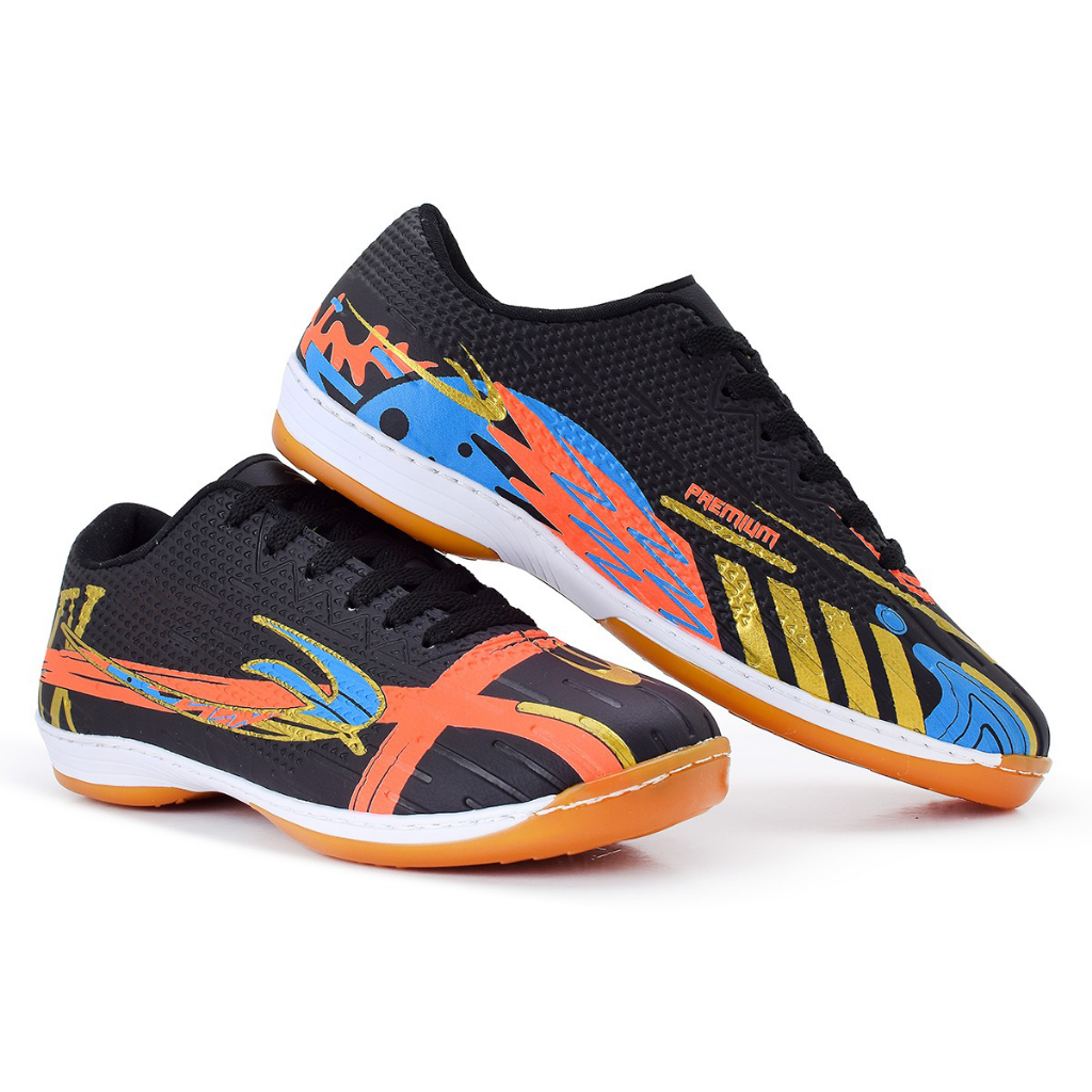 Tênis de Futebol Masculino Preto Futsal Quadra Salão e Campo com Solado Costurado e Envio Rápido