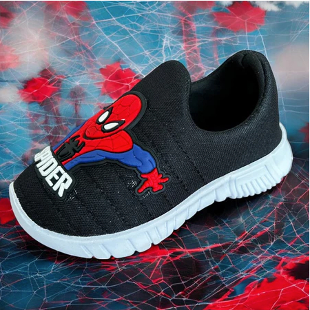 Tênis Infantil Homem Aranha Menino Calce Fácil Antiderrapante Confortável Leve Escolar Personagem