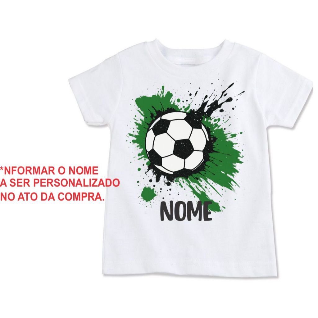 Camisa personalizada festa aniversário futebol bola informar nome