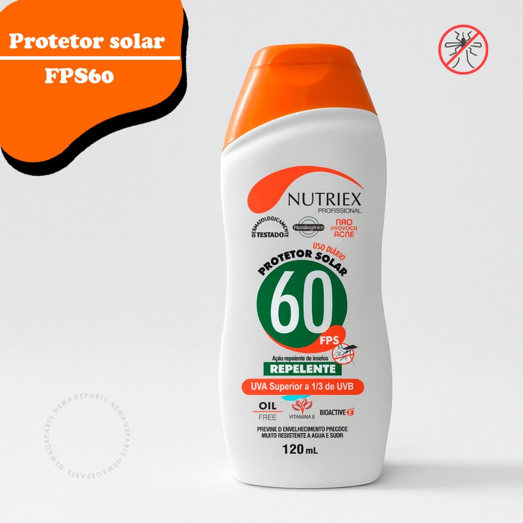 Protetor Solar FPS 60 Profissional Nutriex 120ml Com Repelente