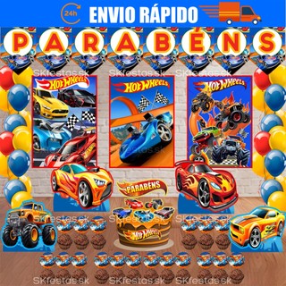 Kit festas Hot Wheels, Carros Corrida Só um Bolinho decoração de festa, festa em casa, aniversário, Mêsversário