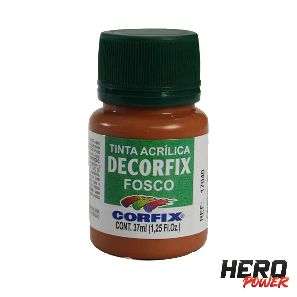 Tinta Acrílica Fosca Terra Siena Queimada 317 Corfix | Pintura de miniaturas
