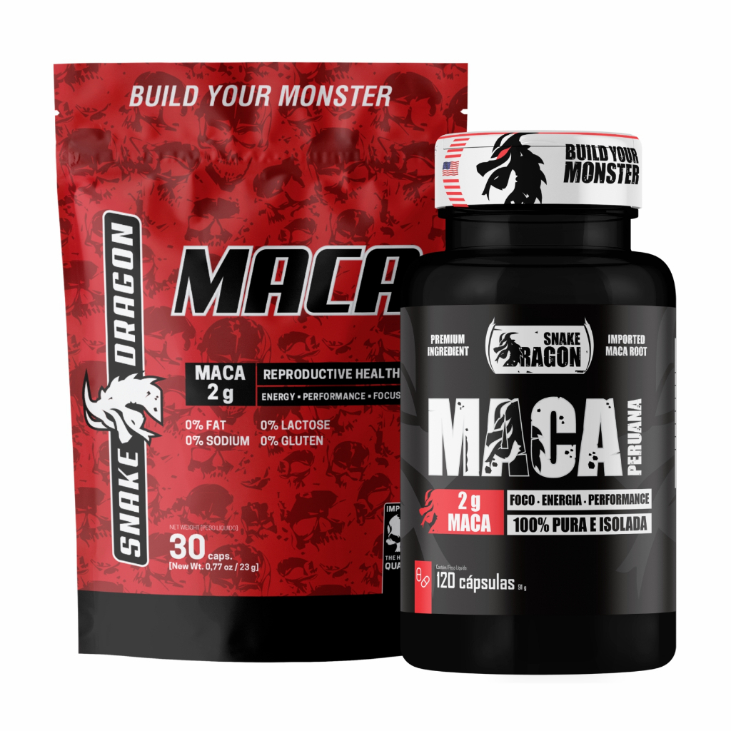 Kit Mác. Peruana Snake Dragon - Makka Red + Black - 150 cápsulas em Oferta na Shopee