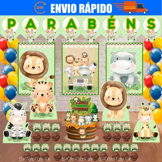 Kit festas Safari, Animais, baby Só um Bolinho decoração de festa, festa em casa, aniversário, Mêsversário