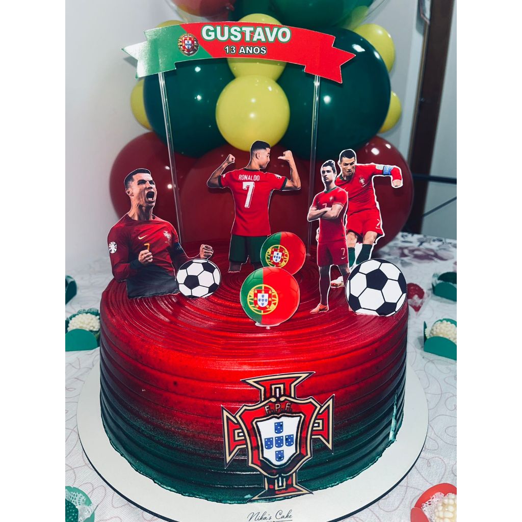 🏆 Topo de Bolo Cristiano Ronaldo / Seleção de Portugal 🏆