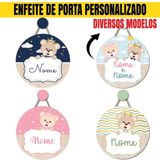 Enfeite Porta Maternidade Ursinho Príncipe + Pendurador Incluso, Decoração Quarto Infantil Menino em Oferta na Shopee