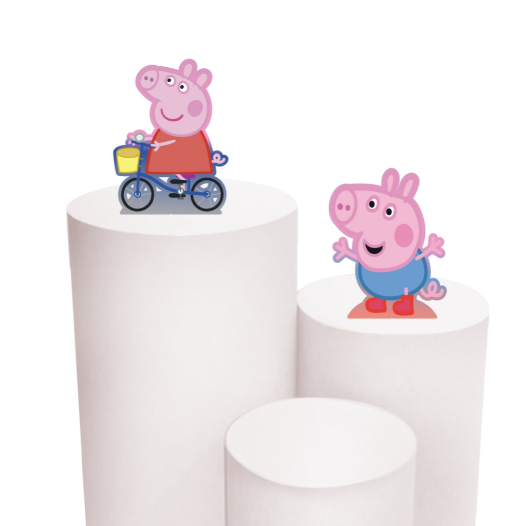 Kit de Display 2 peças de 20cm para Decoração de Festa Peppa em MDF Cortado a Laser em Oferta na Shopee