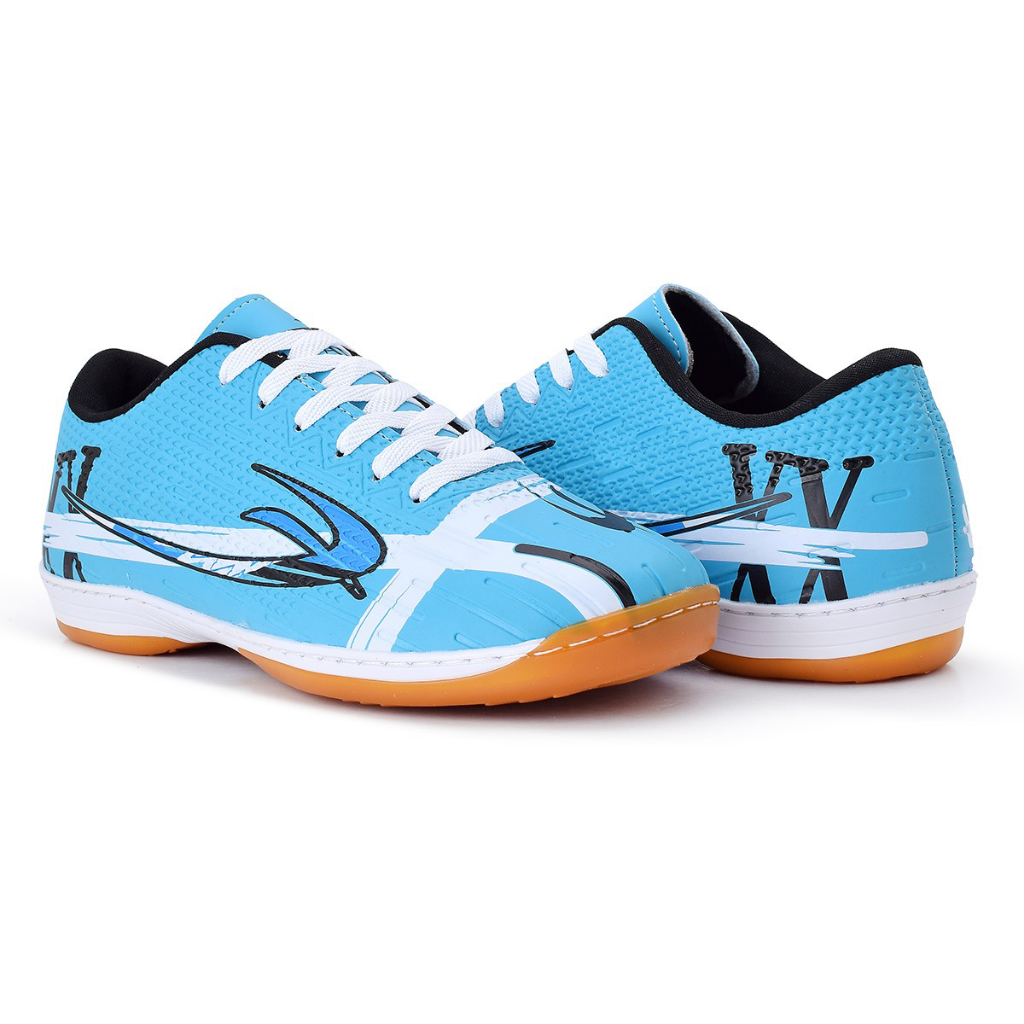 Chuteira de Futebol Azul Claro Masculina e Feminina Futsal Quadra Salão e Campo Solado Costurado