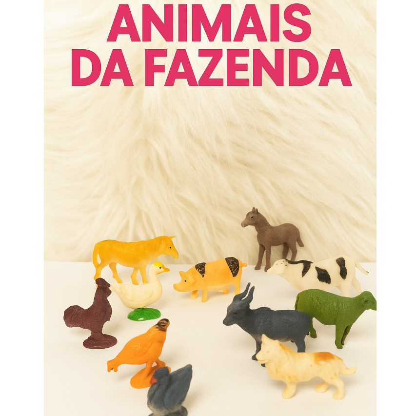 Kit Animais da Fazenda de PVC – Vida na Fazenda 12 Peças