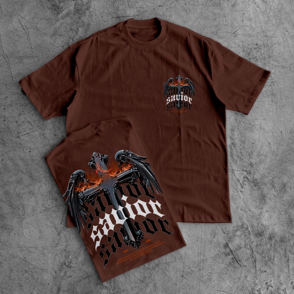 Camiseta Oversized Masculina Caimento Unissex Savior StreetWear 100% Algodão Malhão Premium OVER-219
