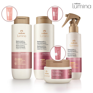 Lumina para Restauração e Liso Prolongado Natura: Shampoo, Condicionador, Máscara Restauradora e Spray de Aminoácidos em Oferta na Shopee