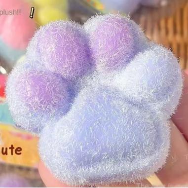 KIT 3 Brinquedos Squishy De Aperto De Pata De Gato Soft Com Bola para Alívio De Estresse Presentes