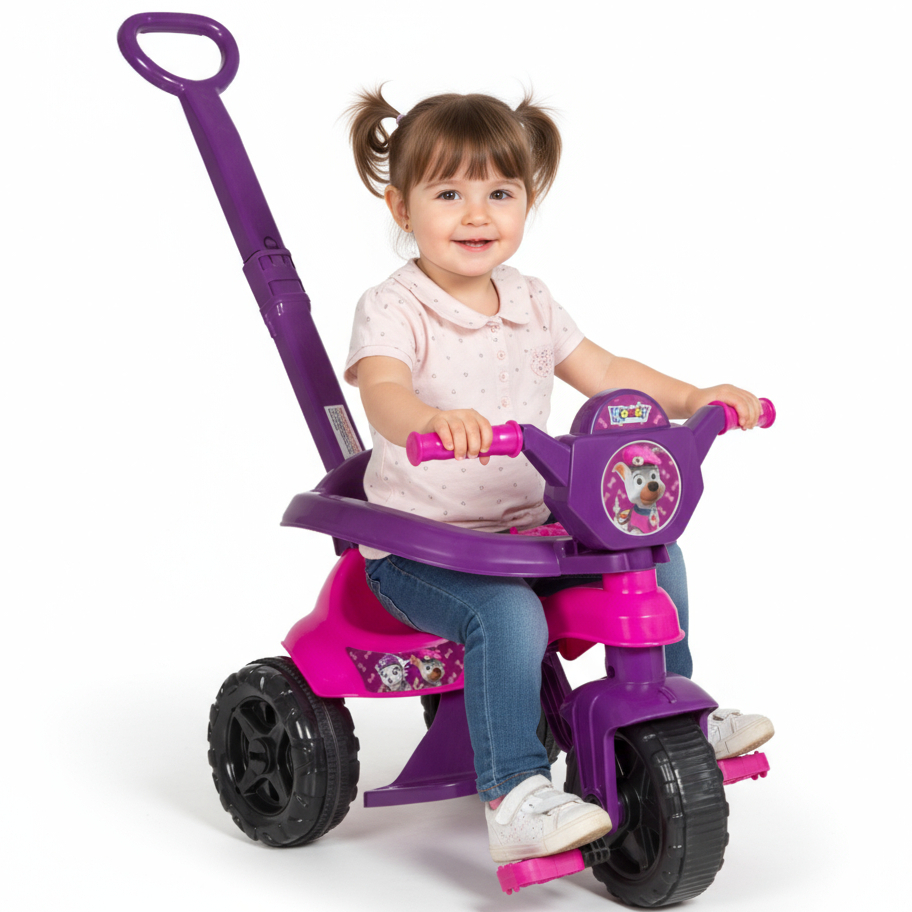 Triciclo Completo + Game Aplicativo 3D - C/ Pedal Empurrador e Protetor Velotrol Motoca Infantil em Oferta na Shopee