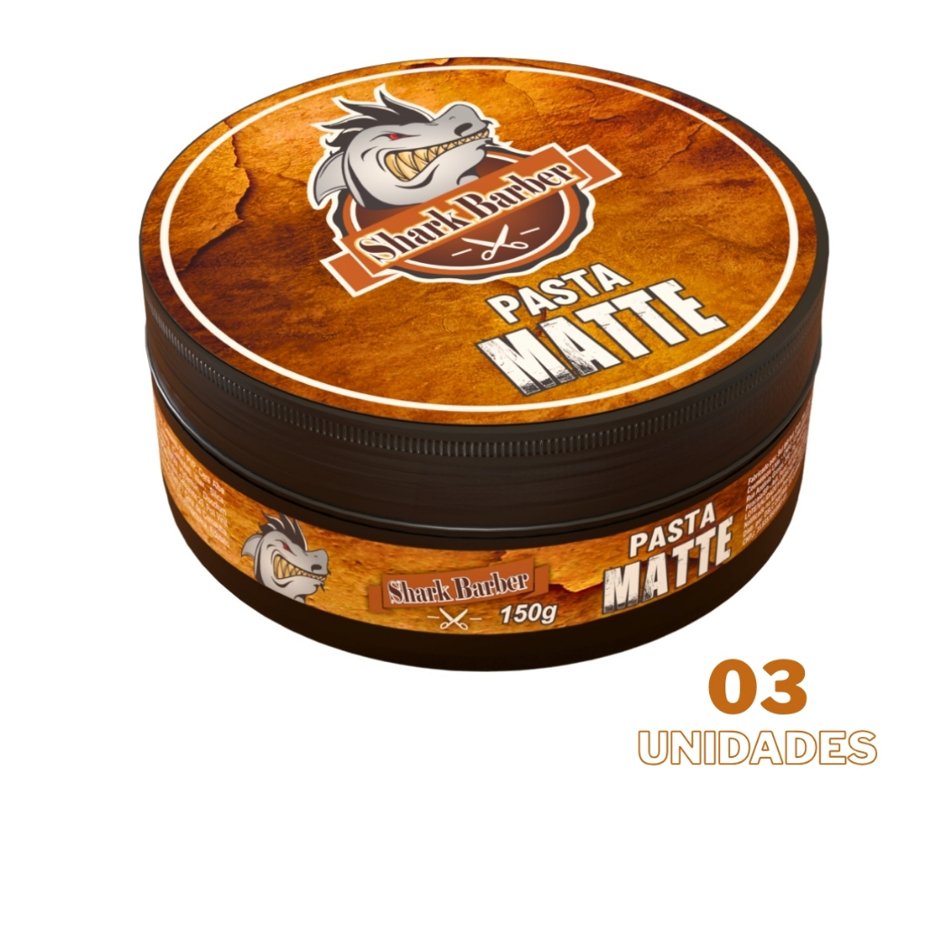 KIT C/3 UN PASTA MATTE EFEITO SECO SHARK BARBER 150G