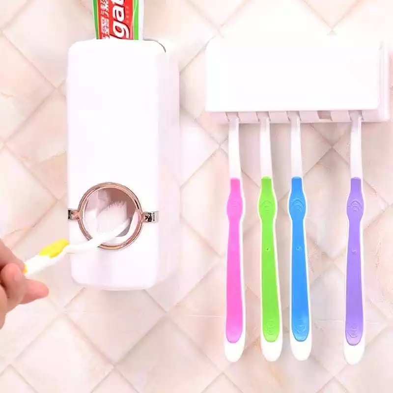 Suporte Para Escova Dispenser De Pasta De Dente Para Banheiro