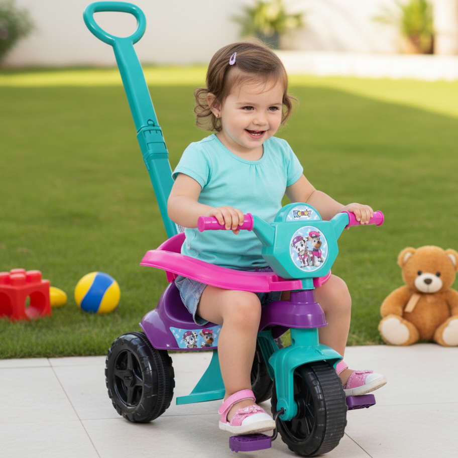 Triciclo Motoca + Game Aplicativo 3D 🚴‍♂️ Completa Menina Tifanny Luxo - De 1 a 3 anos em Oferta na Shopee