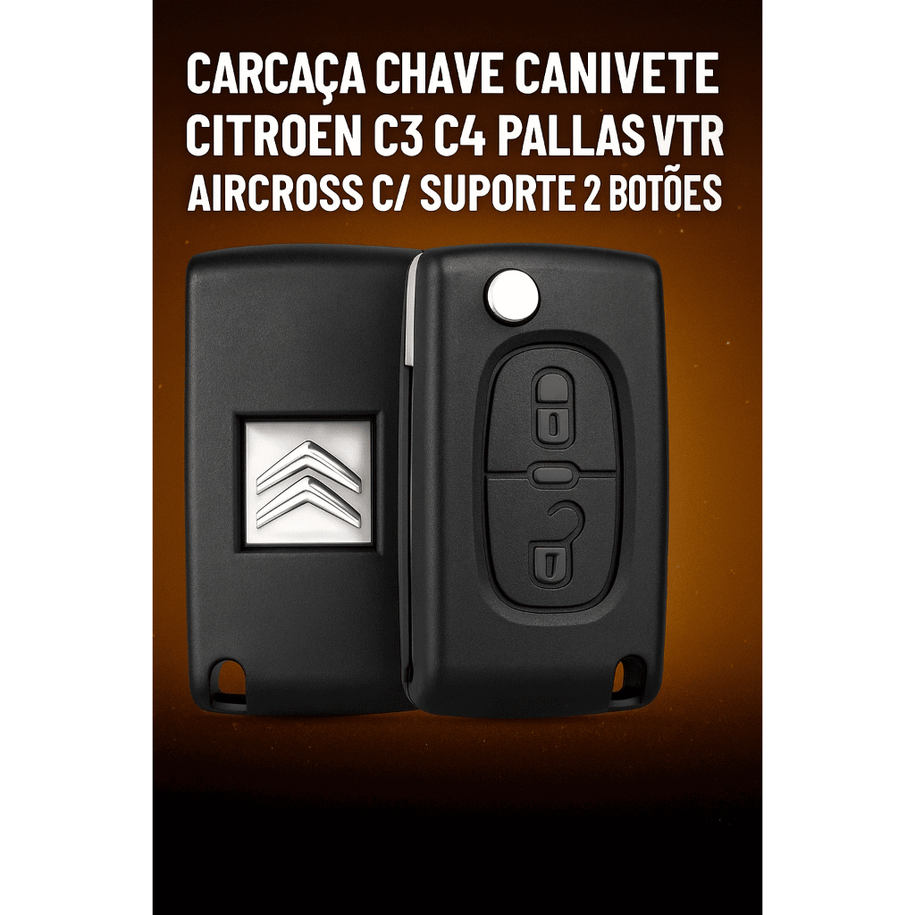 Carcaça Chave Canivete Citroen C3 C4 Pallas Picasso 2 Botões