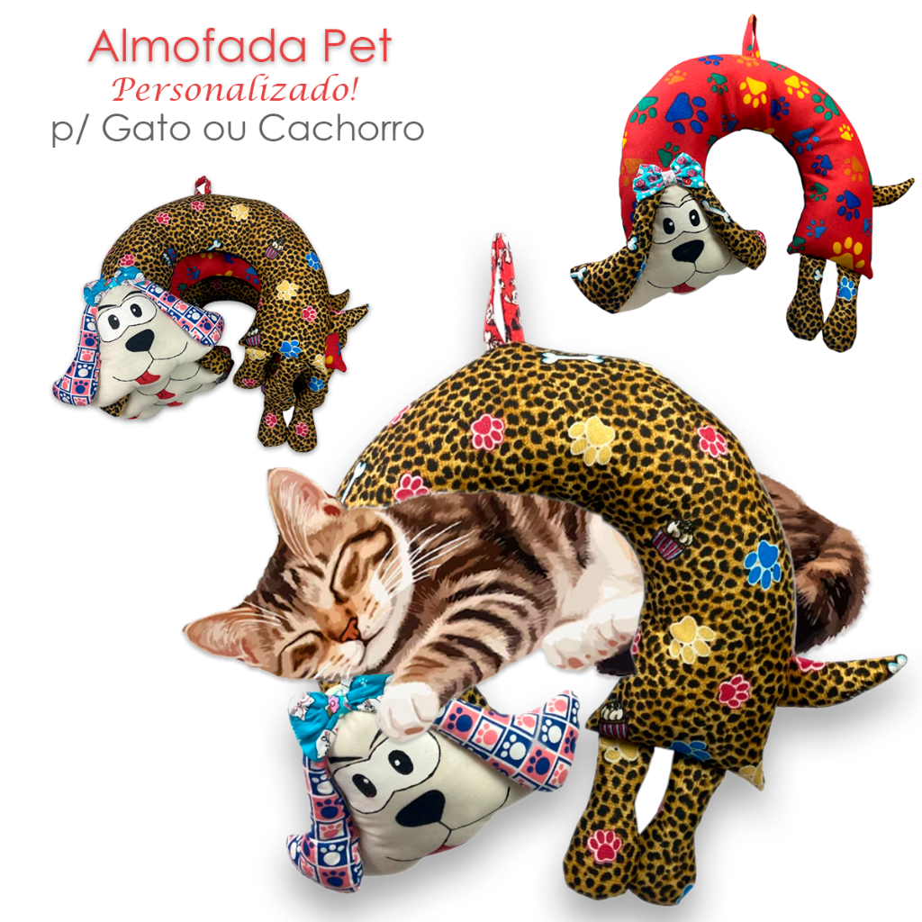 Almofada Travesseiro Pet Para Gato e Cachorro Personalizado