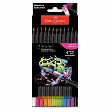 lápis de Cor Supersoft 12 Cores Neon 210744 FABER-CASTELL Lançamento em Oferta na Shopee