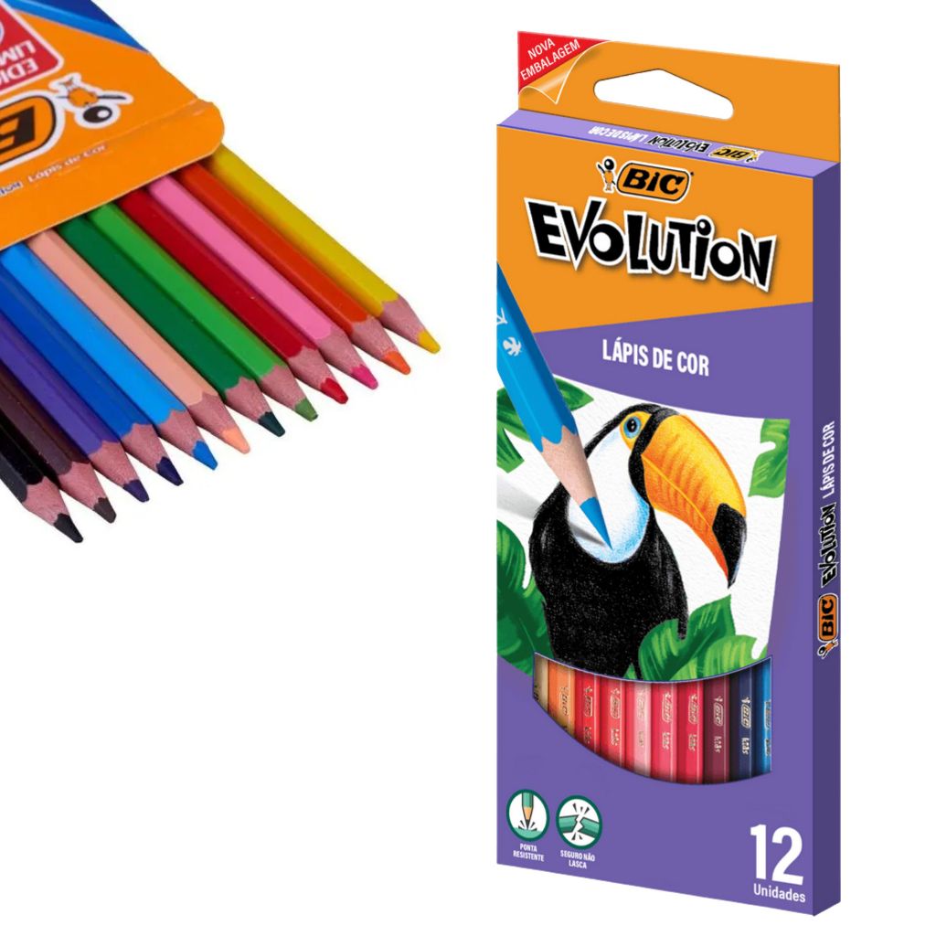 Lapis de Cor 12 Cores Evolution  - BIC