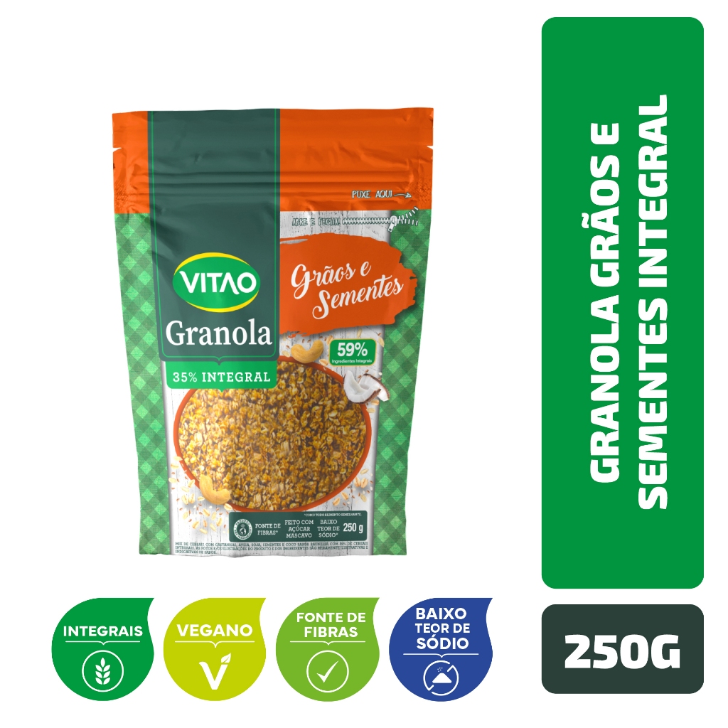 Granola Grãos e Sementes Integral Vitao 250 g